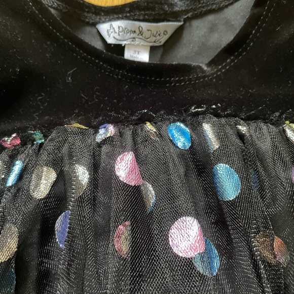 Pippa & Julie black Polkadot dress size 3T - Picture 2 of 3